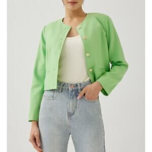 Love Bonito Size 4 Mojito Green Suit Jacket Tullie Cropped Preppy Heritage Chic
